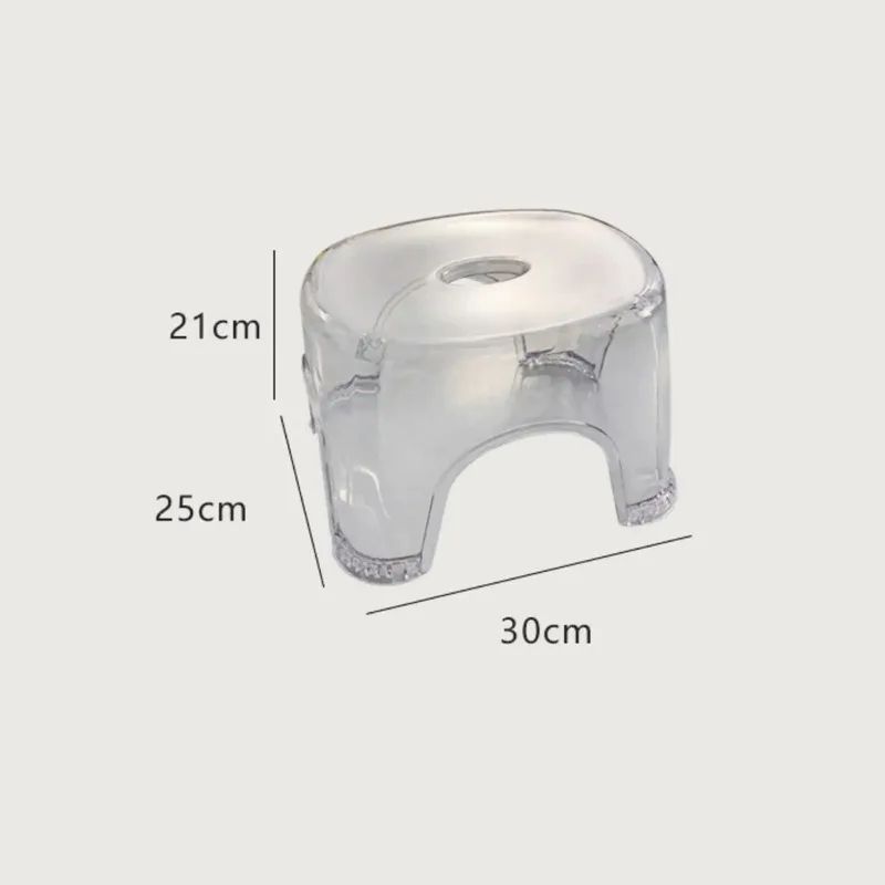 Transparent Acrylic Non-Slip Bathroom Stool