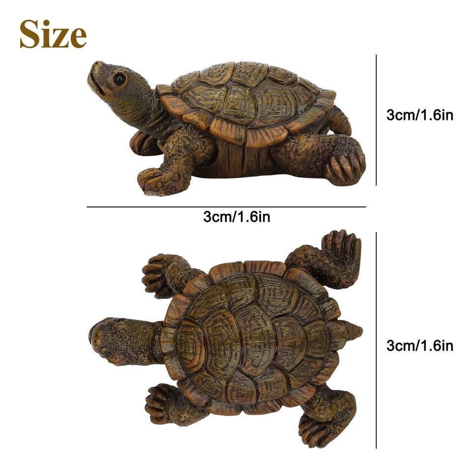 Resin Turtle Tortoise Sculpture, Garden Yard Lawn Ornament, Decorative Turtle Statue, Unique Gift for Garden, Fish Tank