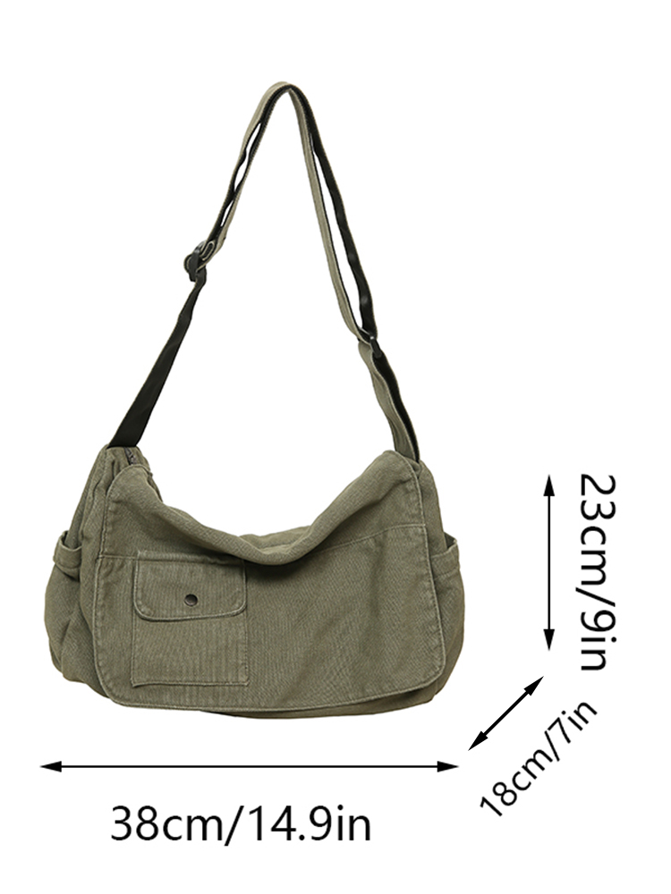 Casual Canvas Messenger Bag Versatile & Spacious Shoulder Bag for Students Men & Women