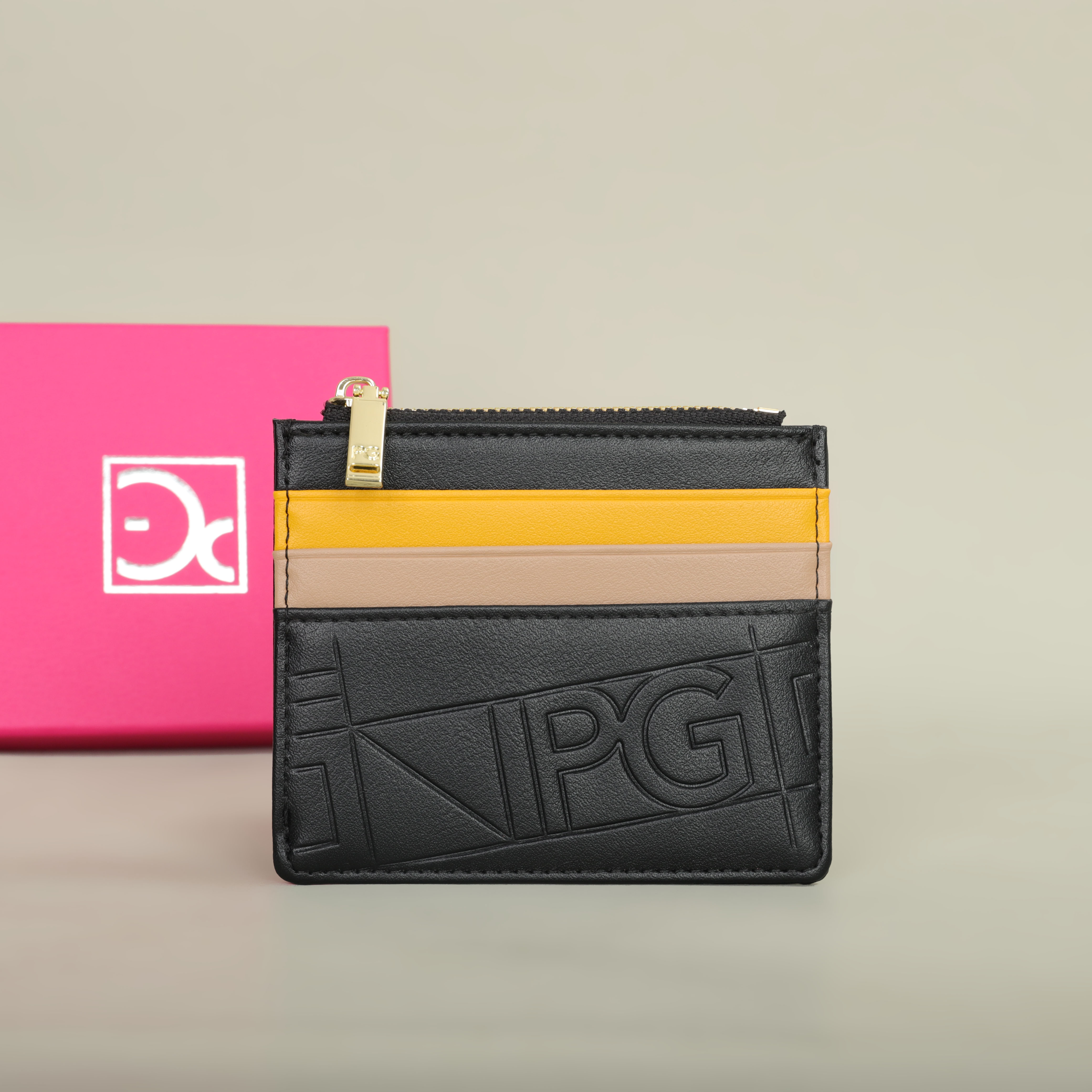 Fashion Retro PG Women's Wallet, Button Folding Monogram Bag, Metal Zipper Leather Purse, Card Organizer Wallet