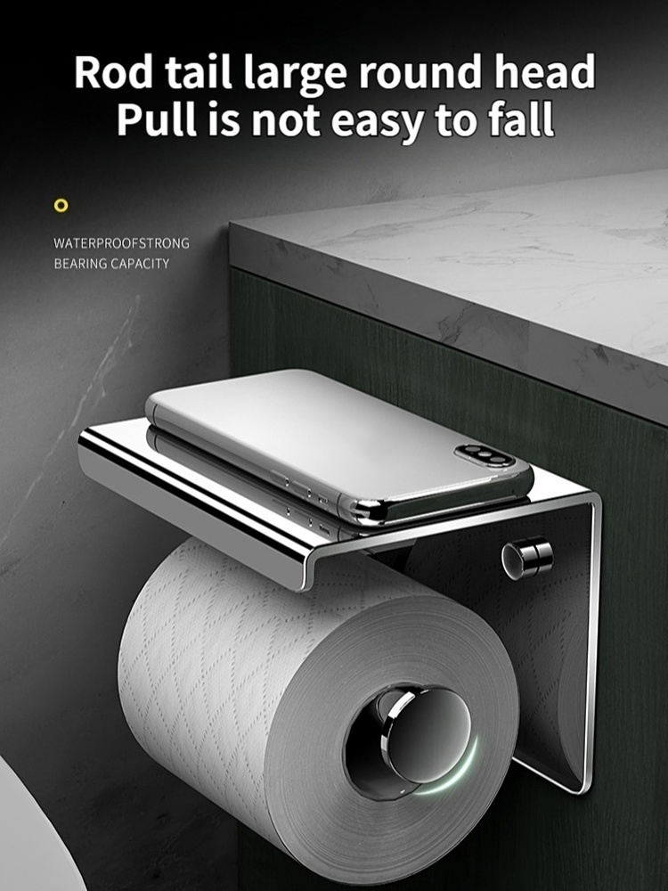 Wall-Mounted Stainless Steel Paper Towel Holder, Kitchen Roll Holder, Toilet Paper Holder, Bathroom Towel Rack