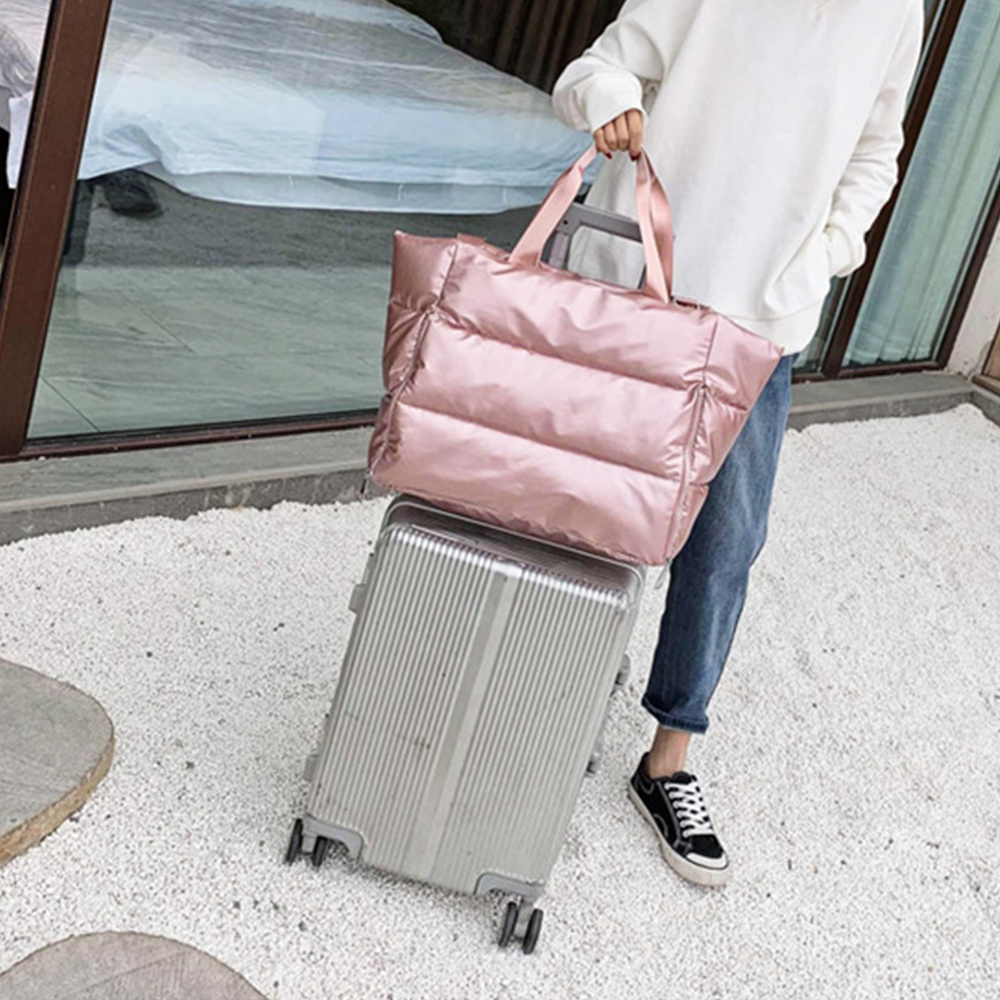 Large Capacity Nylon Women Gym Bag, Wet and Dry Separation Sports Bag, Waterproof Soft Yoga Mat Travel Bag