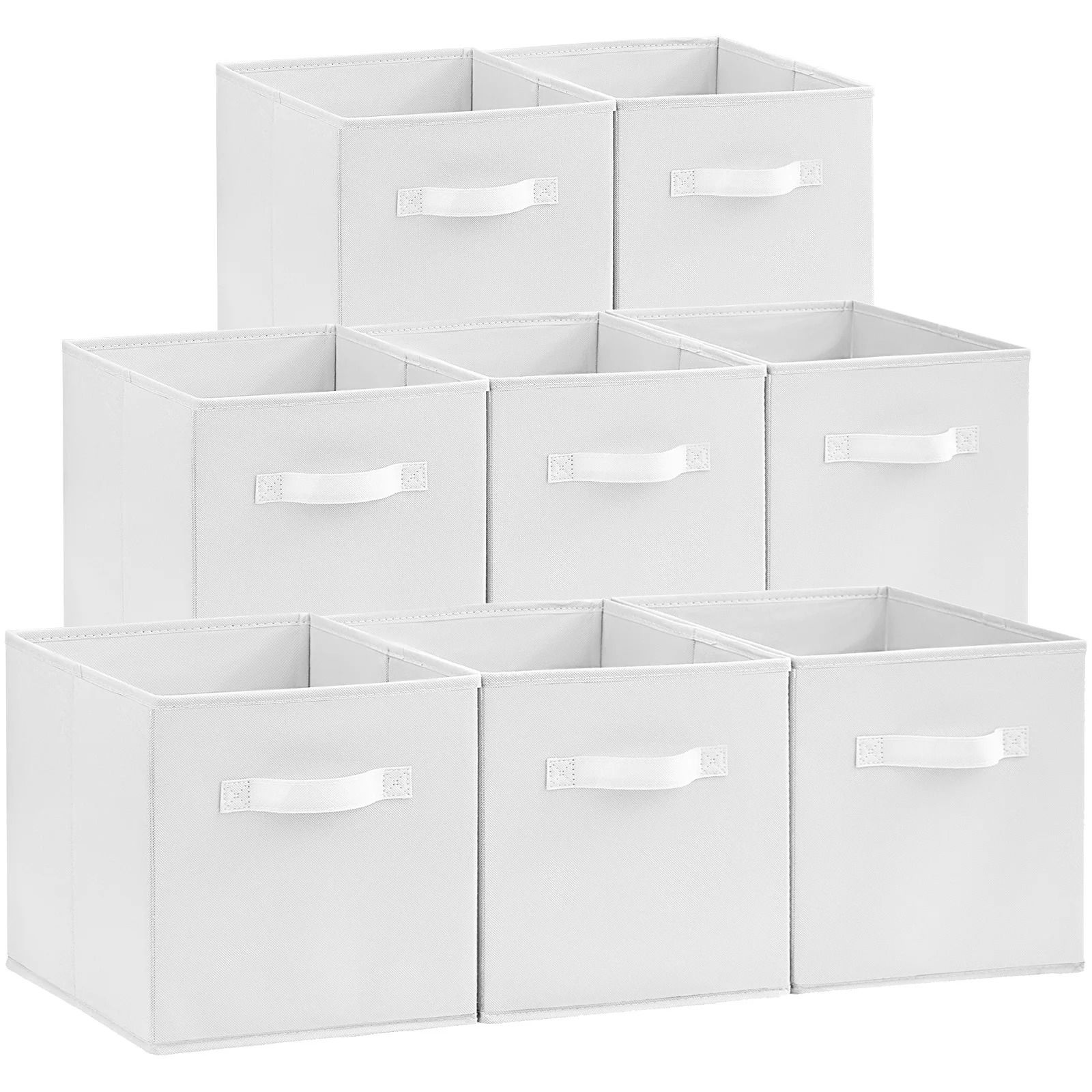 8 Pack Foldable Fabric Cube Storage Bins with Handles