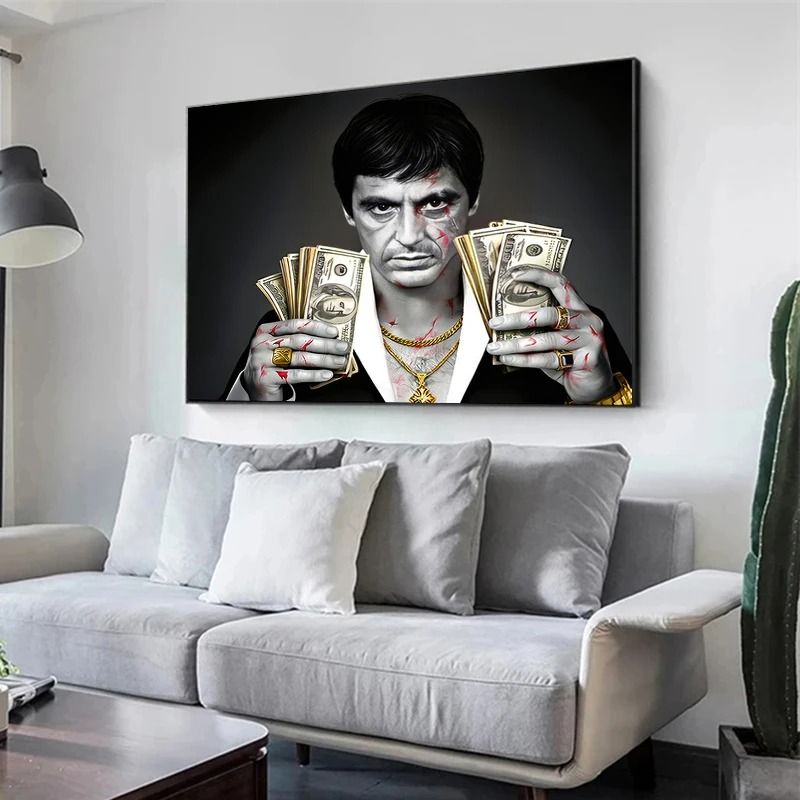 Scarface Tony Montana Canvas Print Gangster Movie Wall Art