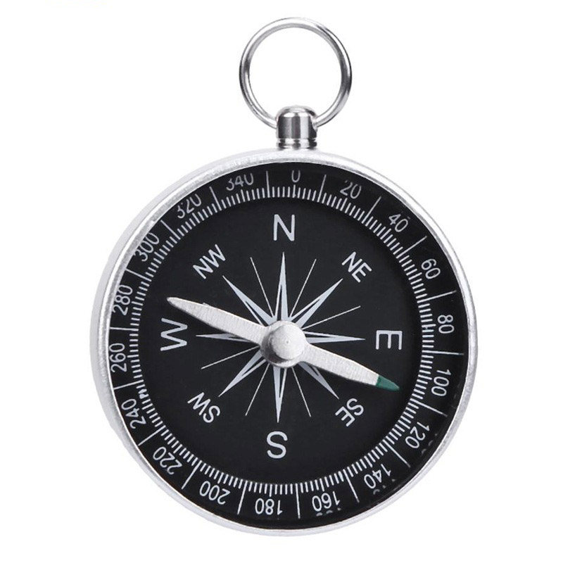 Portable Mini Outdoor Adventure Compass Keychain Aluminum Alloy Pendant for Travel & Emergency Use