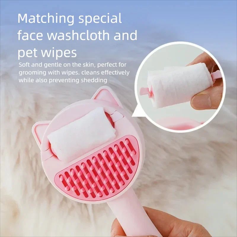Pet Steam Massage Brush – Soft Round-Head Grooming Comb for Dogs & Cats