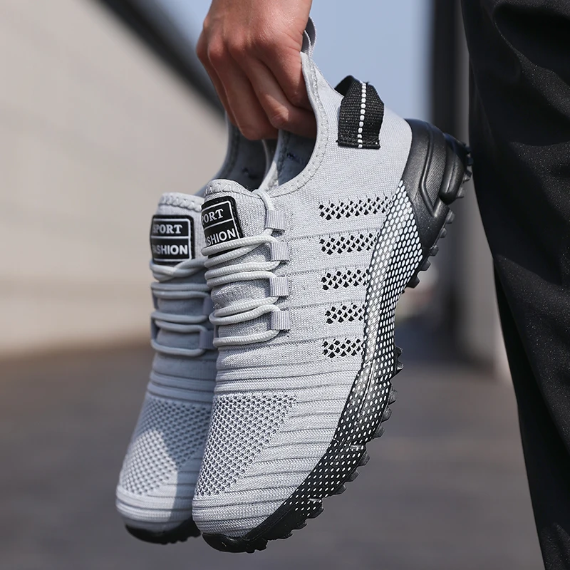 Breathable Running Shoes, Men Casual Sneakers, Soft Soled Slip-on Trainers