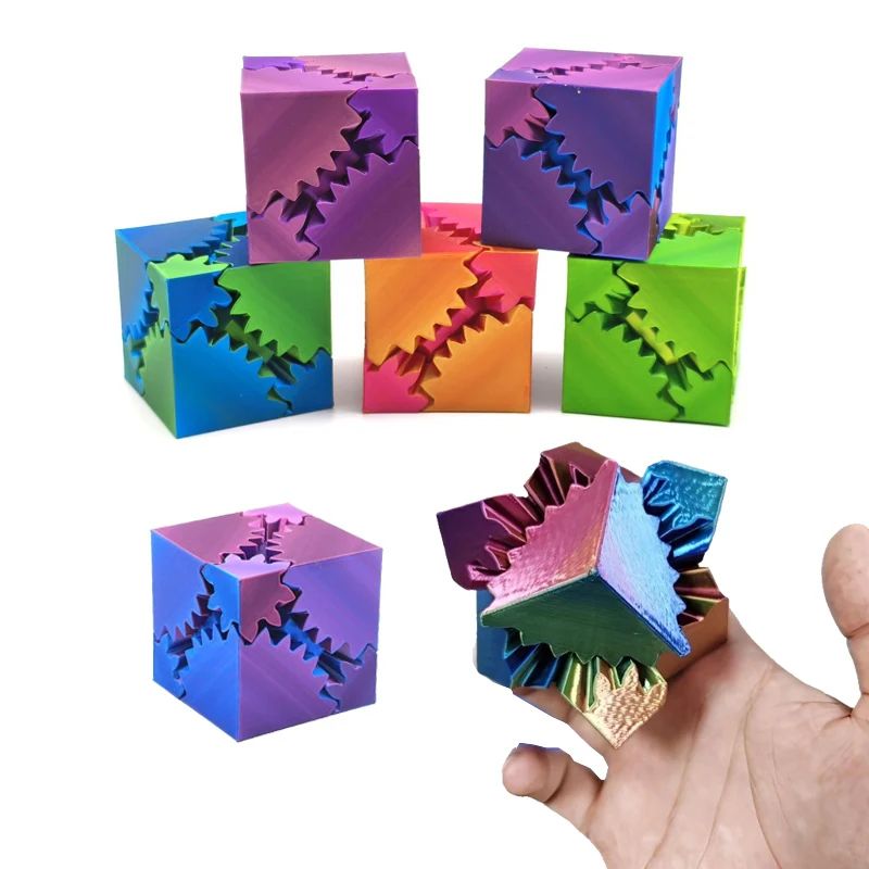 3D Printed Spin Fidget Cube Stress Relief Desk Toy for Focus, Calm & Anxiety Support