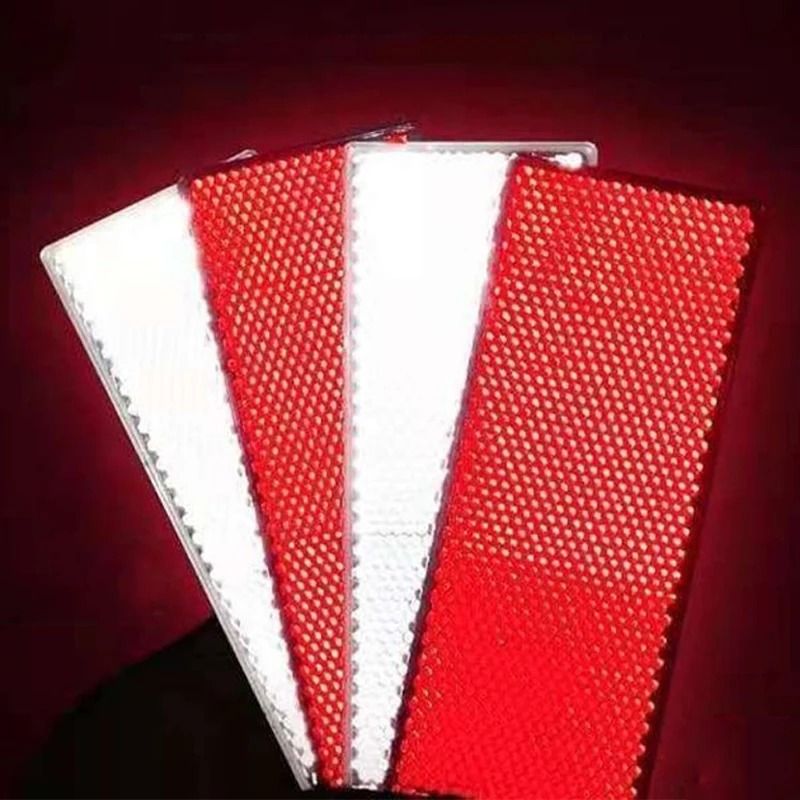 Truck Trailer Reflective Rectangle Safety Plates Adhesive Warning Stickers 8 Pack