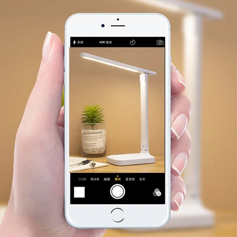 Adjustable Bedside Night Light LED Foldable Desk Lamp with Stepless Dimming Touch Controls Eye-Care Reading Light