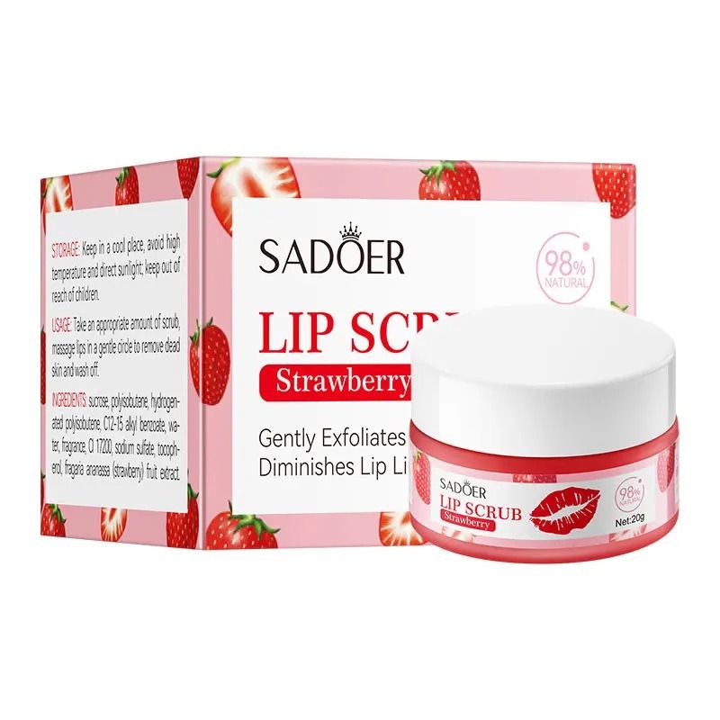 Fruit Series Strawberry Lip Scrub – Revitalizing Dead Skin Removal & Brightening Therapy