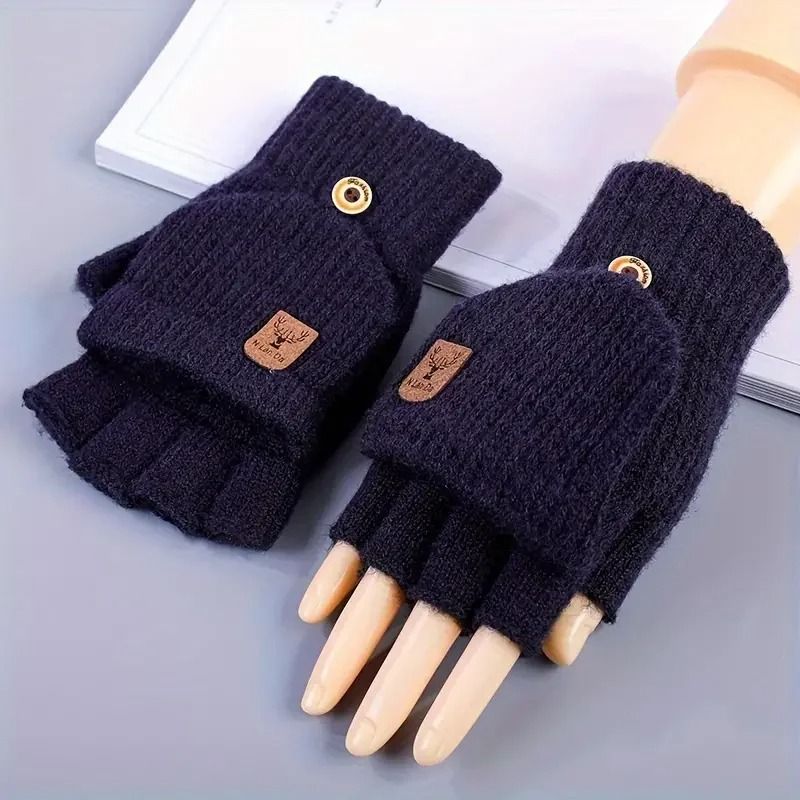 CozyTouch Fingerless Gloves Winter Warm Knitted Touch Screen Half Finger Gloves