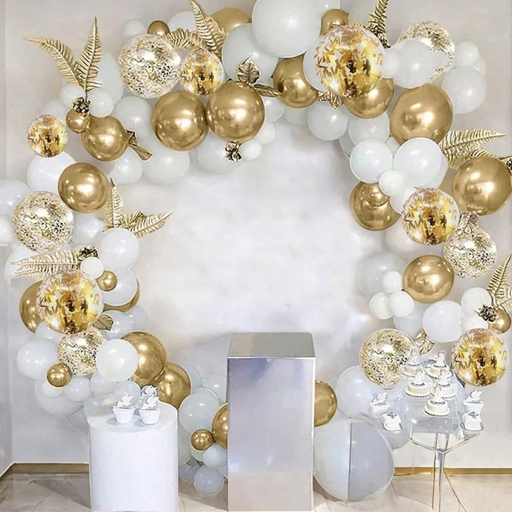 White and Gold Party Balloon Set