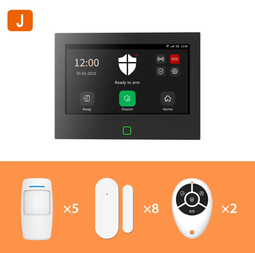 Smart Home Alarm System – 7 Inches Wireless Wi-Fi and 4G Security Protection Kit