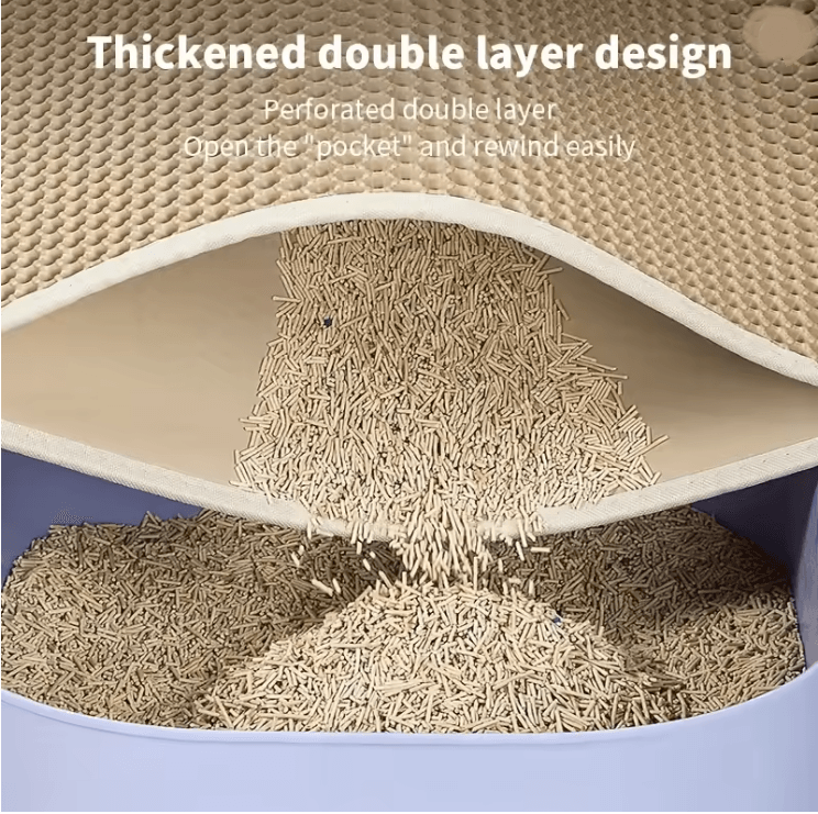 CleanPaw Double Layer Cat Litter Mat with Waterproof Honeycomb Design