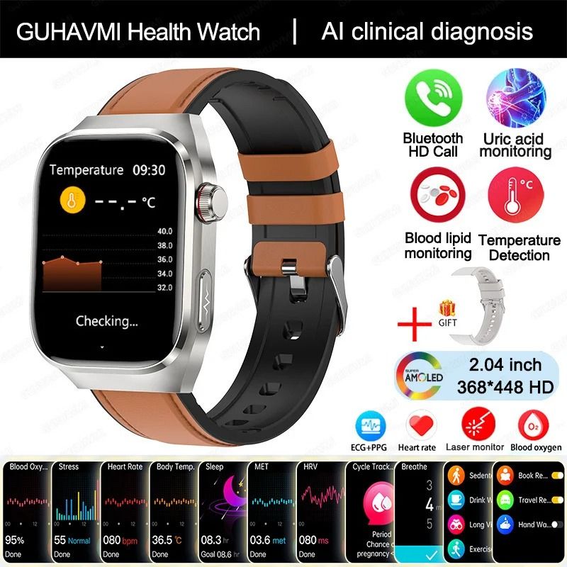 VitalSense Pro ECG Smart Watch Health Tracker Bluetooth Call