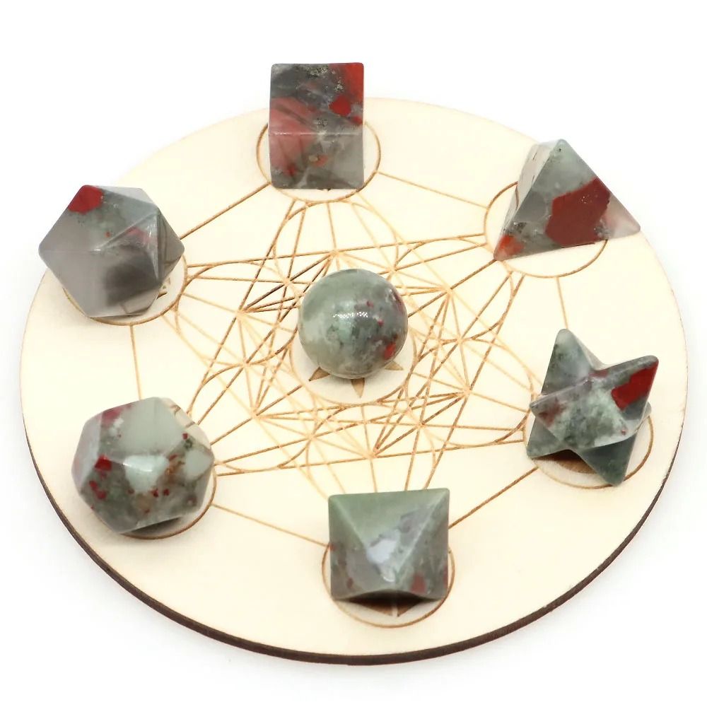 Platonic Solid Crystal Set Sacred Geometry Chakra Healing Reiki Stones