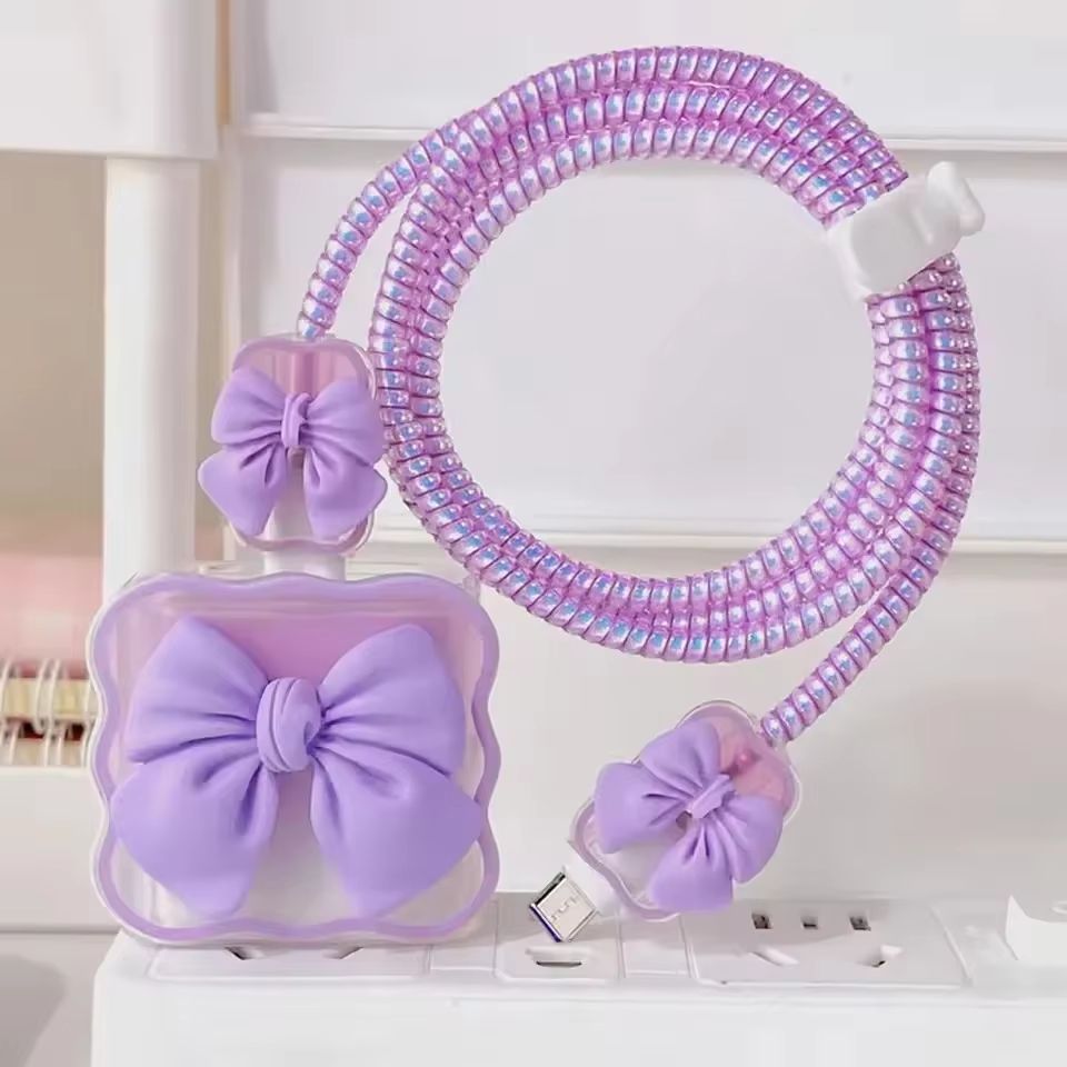 3D Silicone iPhone Charger Protection Case With Cable Guard