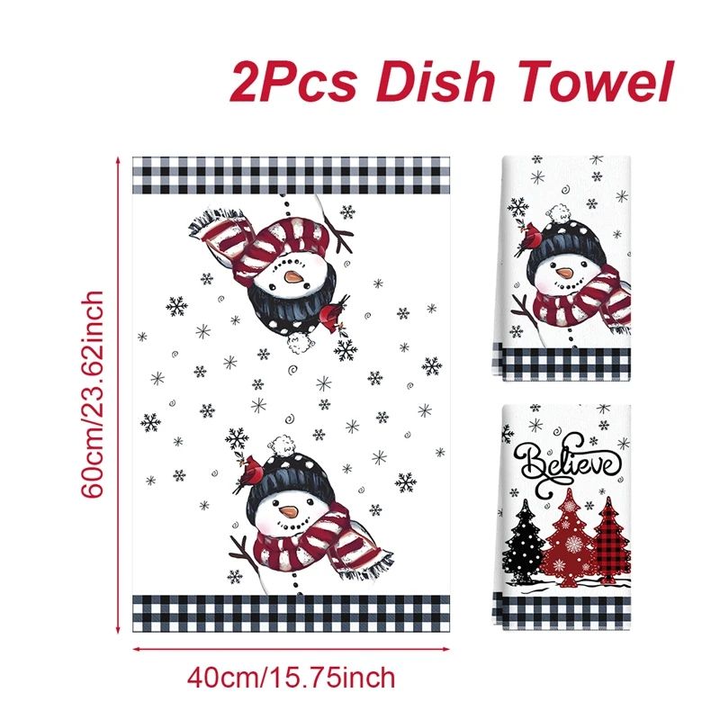 Merry Christmas Santa Kitchen Towels Set of 2