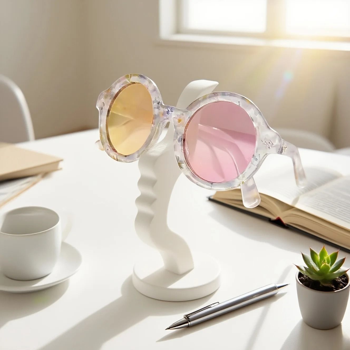 Artistic Curved Eyeglass Stand Modern Glasses Display Stand Holder