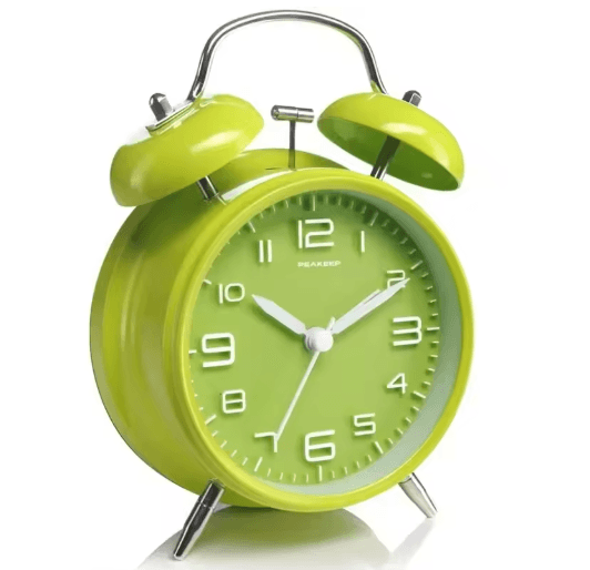 Classic Twin Bell Alarm Clock Loud Metal Desk Clock with Backlight Display