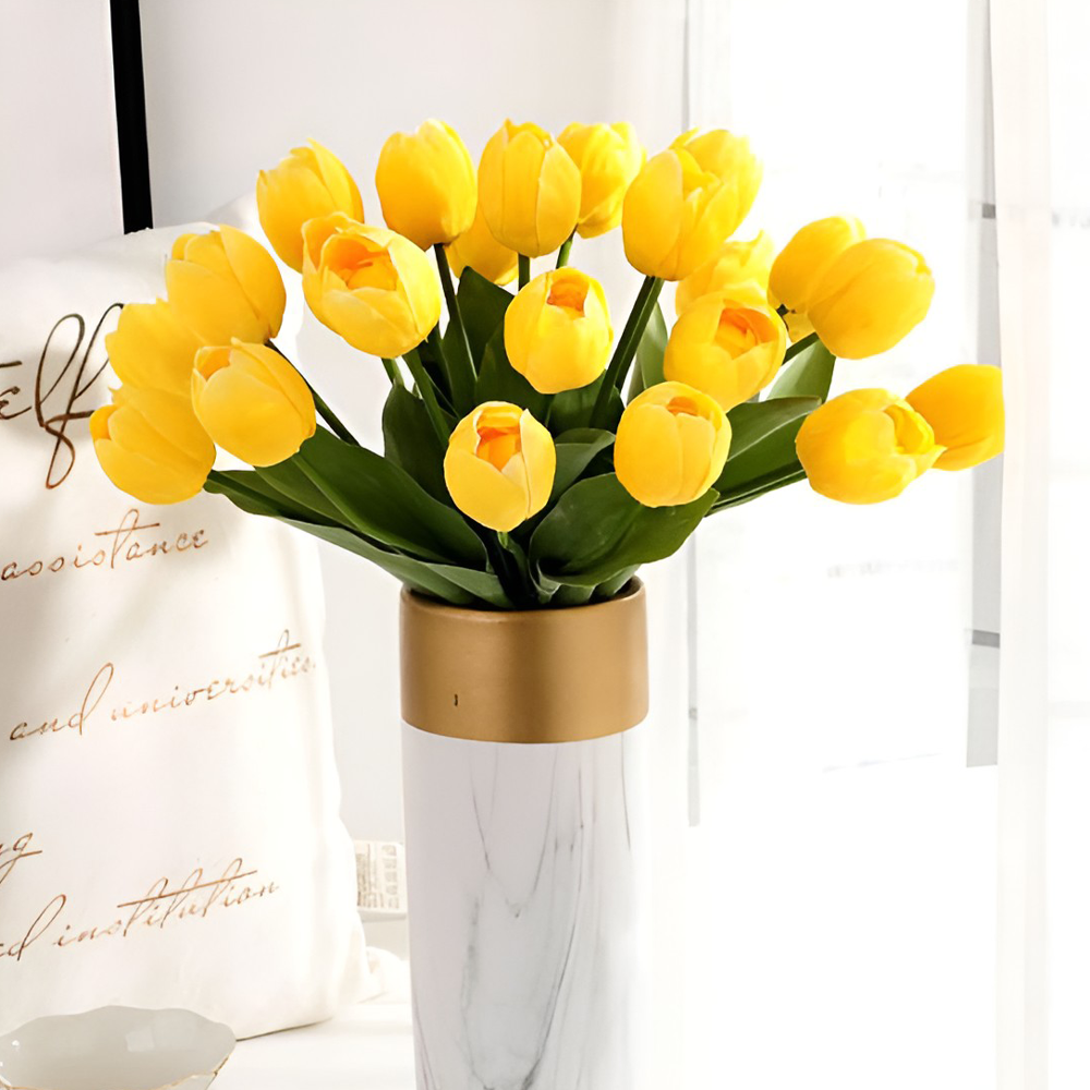 Droop-Free Multicolor Real Touch Tulip Flowers Set