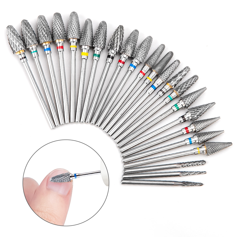 Electric Manicure Drill Bit Set by Dmoley, Ceramic Nail Burr Cutter for Acrylic Nails, Pedicure Tools, and Gel Polish