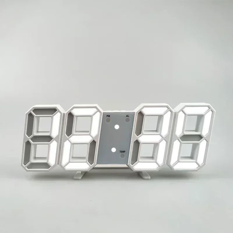 SmartGlow 3D LED Digital Wall Clock with Alarm & Temperature Display