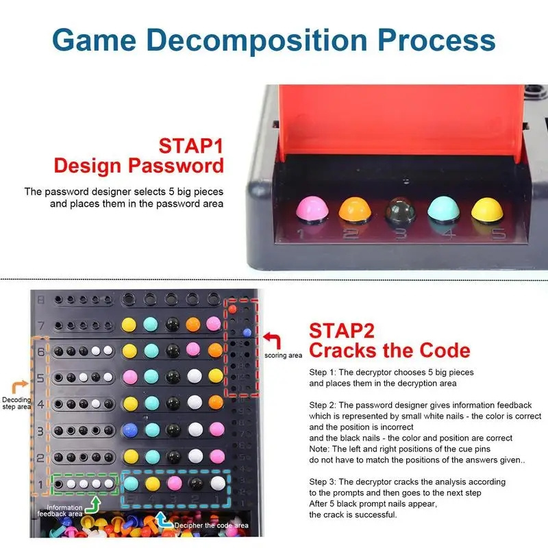 Funny Strategy Secret Code Board Game Multiplayer Interactive Break The Code Party Games for Kids Adults