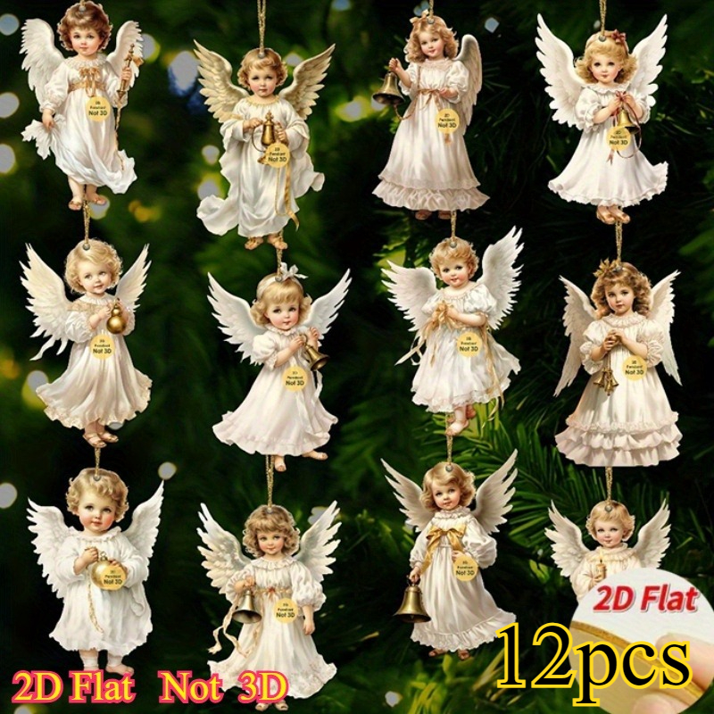 Vintage Christmas Angel Wooden Pendants, Perfect for Holiday Decor