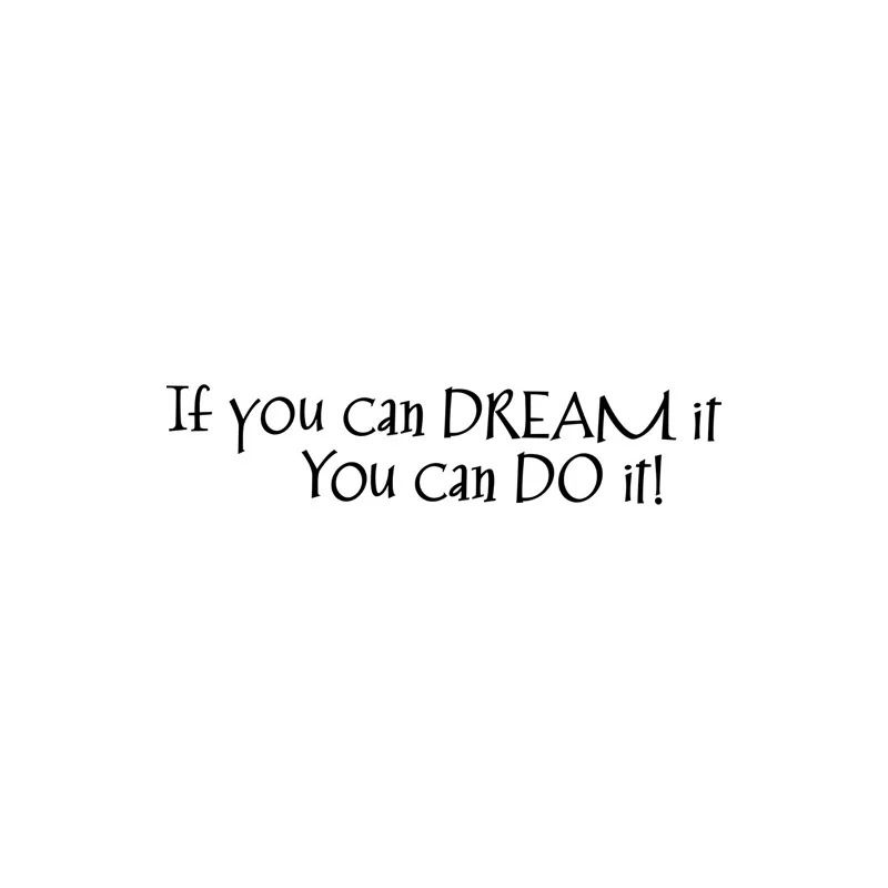 Inspirational Quote Wall Sticker Dream It Do It Motivational Decor
