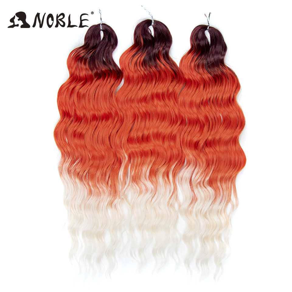 Noble Hair Synthetic Loose Deep Wave Braiding Hair Extensions Ombre Blonde Twist Crochet Curly Water Wave Braid