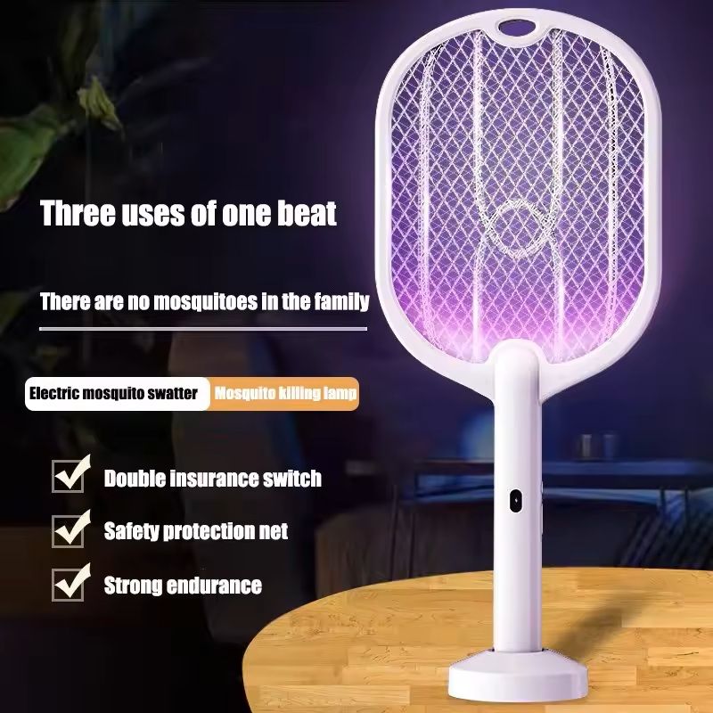 3 in 1 Rechargeable 3000V Mosquito Swatter and Killer Lamp