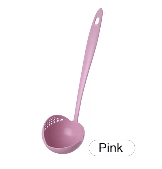 DualServe 2 in 1 Kitchen Colander Spoon – Long Handle Hot Pot Strainer and Serving Ladle