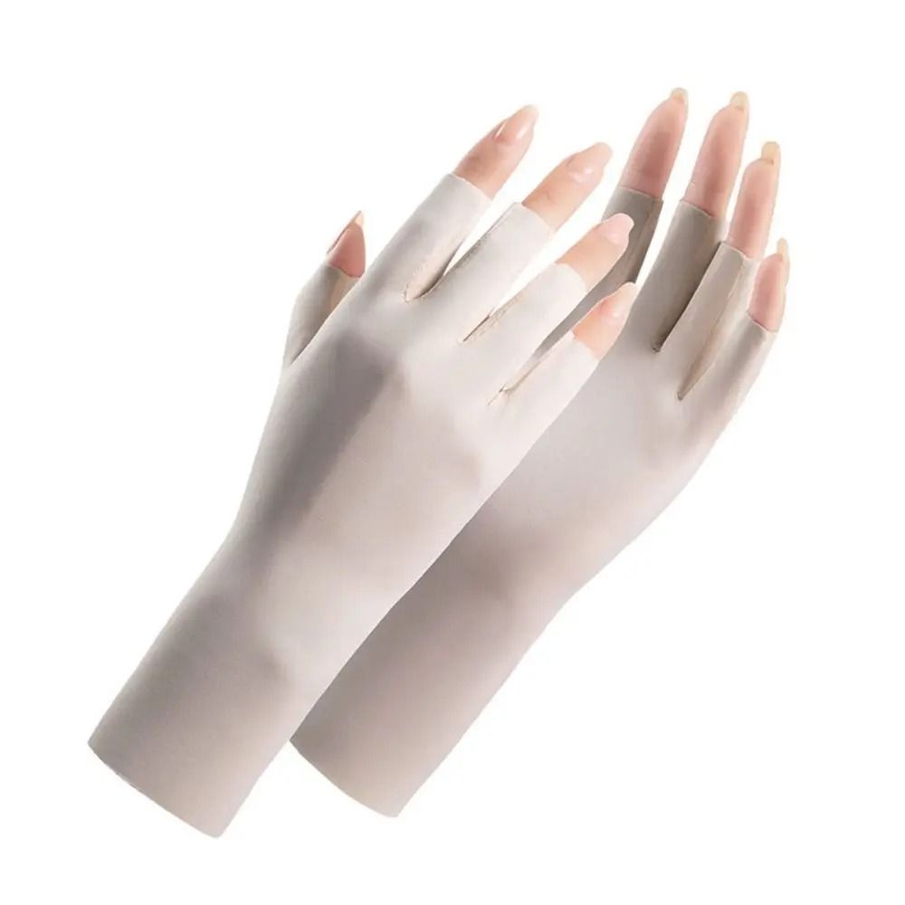 UV Protection Nail Art Gloves Open Finger Manicure Safety Gloves