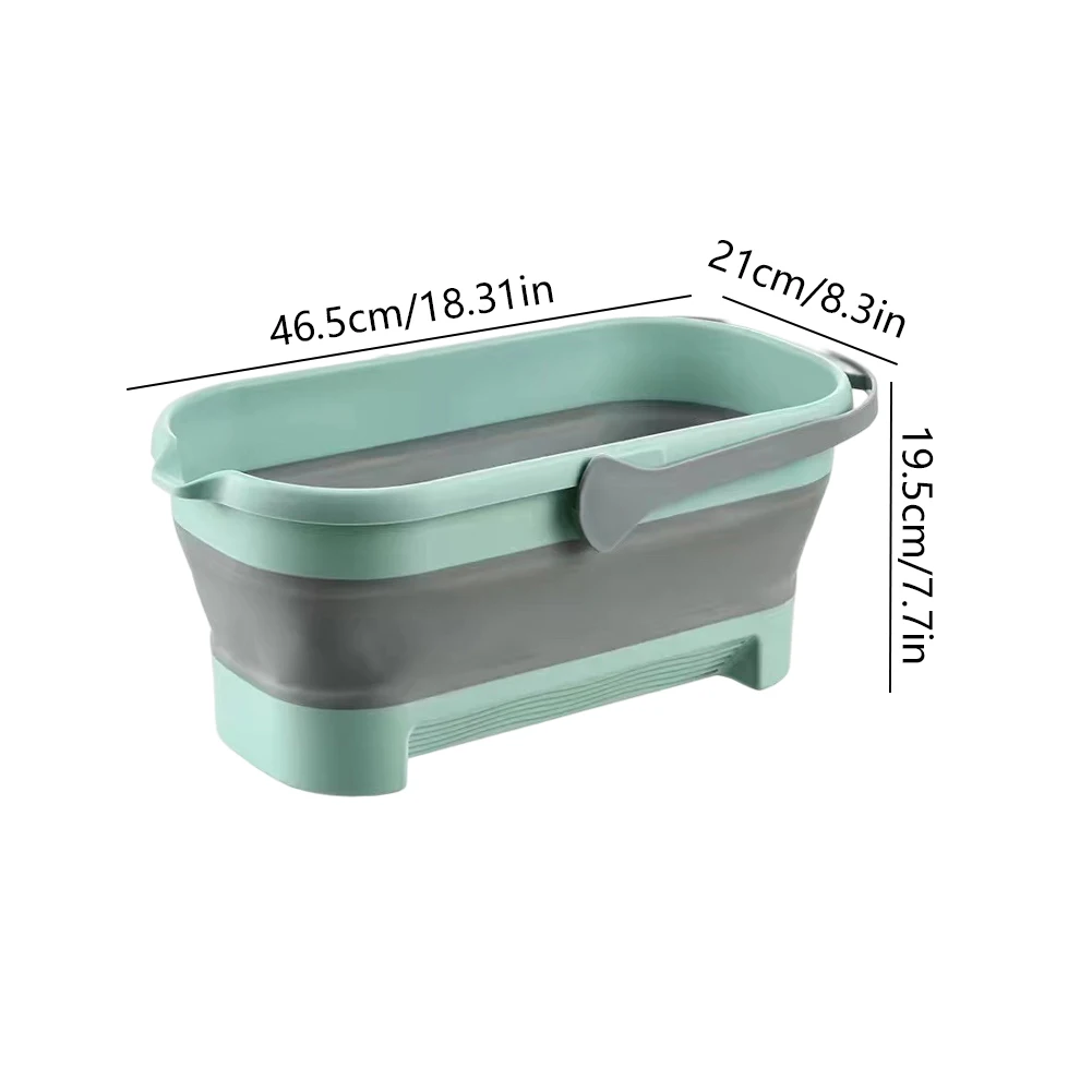 Foldable Mop Bucket Large Rectangular Laundry Barrel, Space-Saving Reusable Household Cleaning Basin