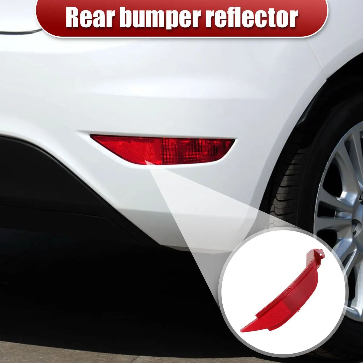 Rear Bumper Reflector Light Cover for Ford Fiesta Tail Fog Light Replacement