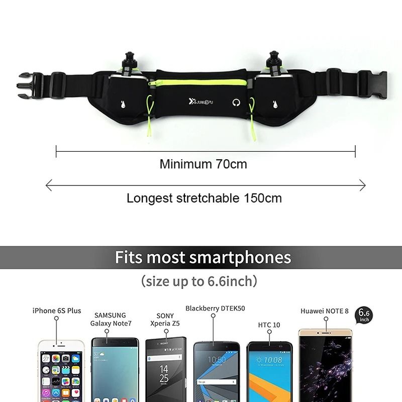 Marathon Trail Running Waist Pack with Dual Pockets and Water Bottle Holder