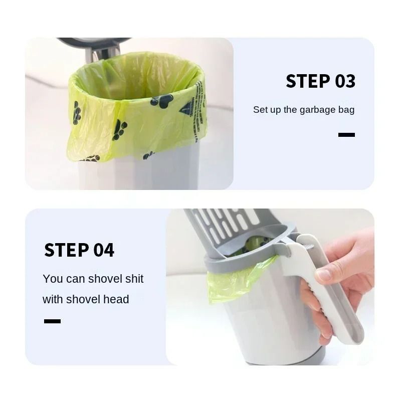 Cat Litter Scoop with Refill Bags Self Cleaning Litter Shovel Pet Waste Scooper