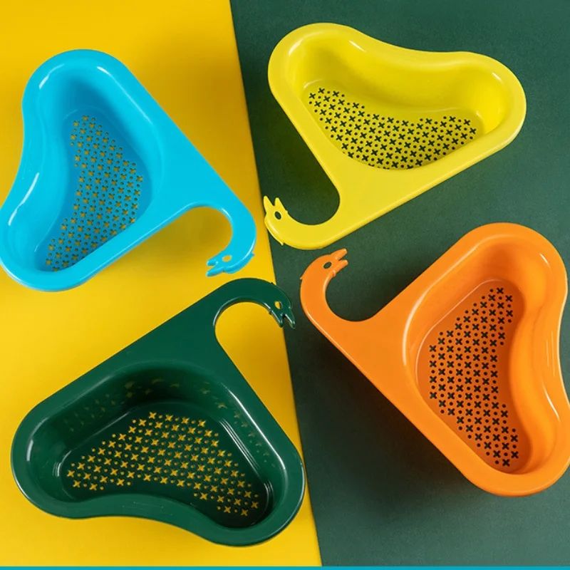 SwanClip No-Drill Sink Drain Basket – Multifunction Fruit & Vegetable Strainer