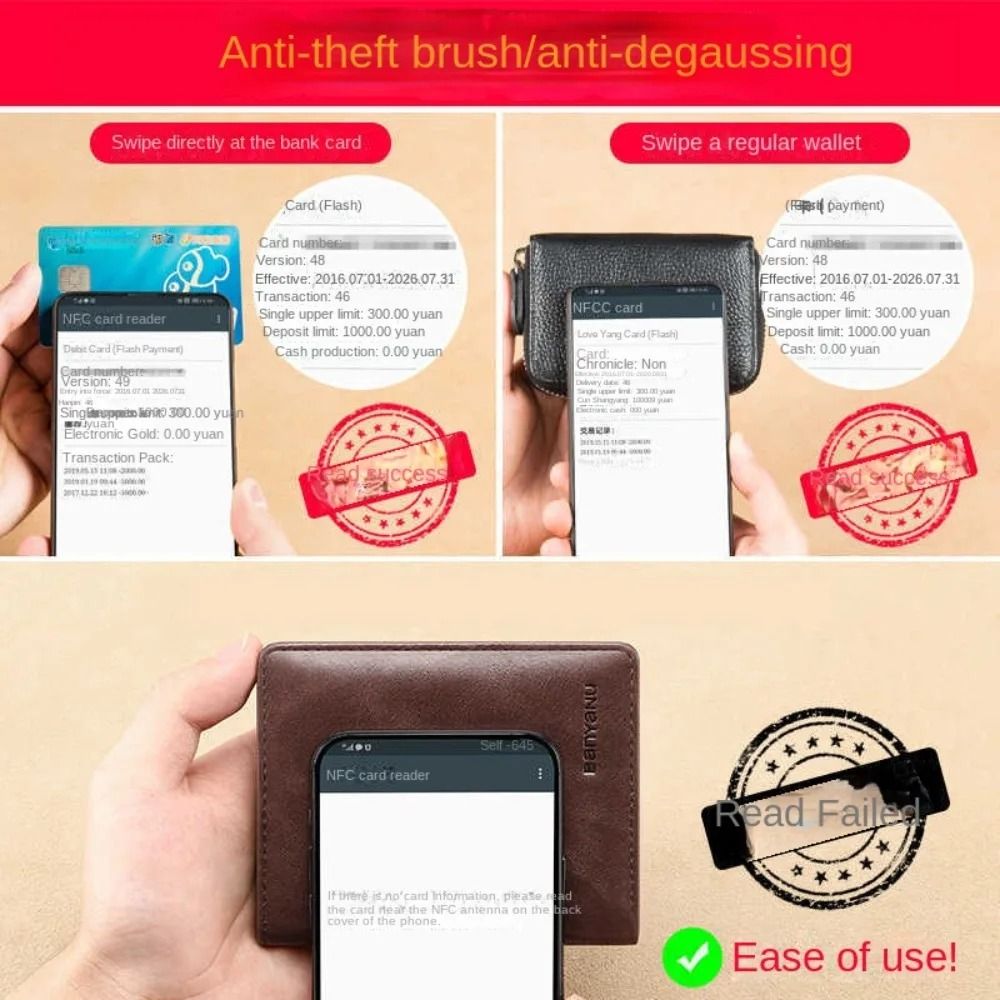 Vintage Leather Mini Wallet – RFID Blocking Money Clip – High-Yield Financial Interaction Hub