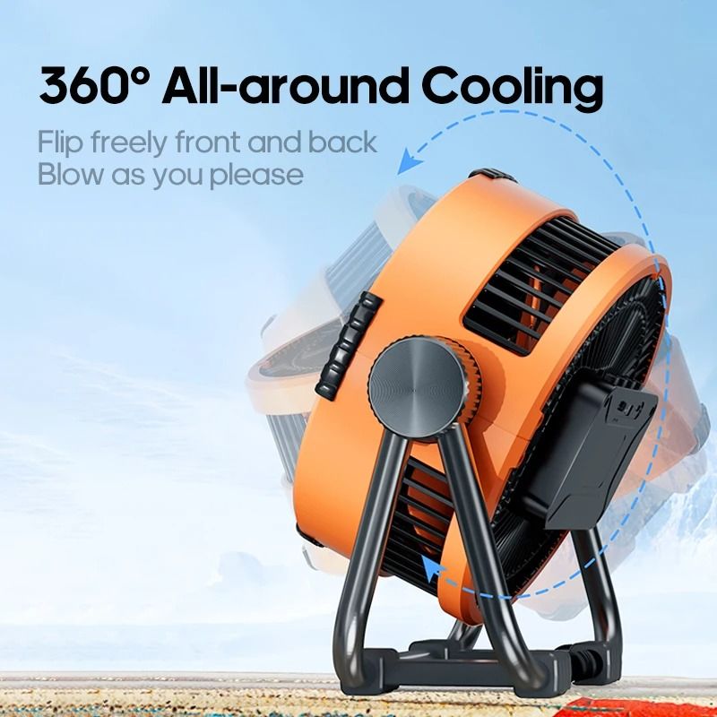 Multifunctional 6 in 1 Camping Fan with 20000mAh Battery and LED Light