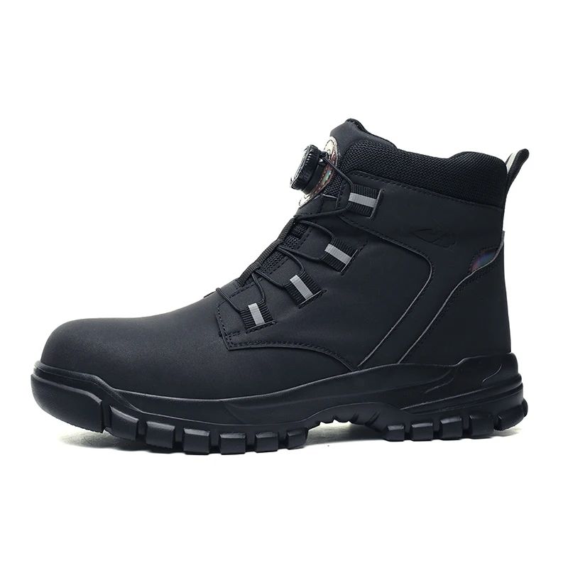 Mens Indestructible Steel Toe Work Boots, Waterproof, Anti-Smash, Stab-Resistant Safety Shoes, Biker Botas Para Hombre