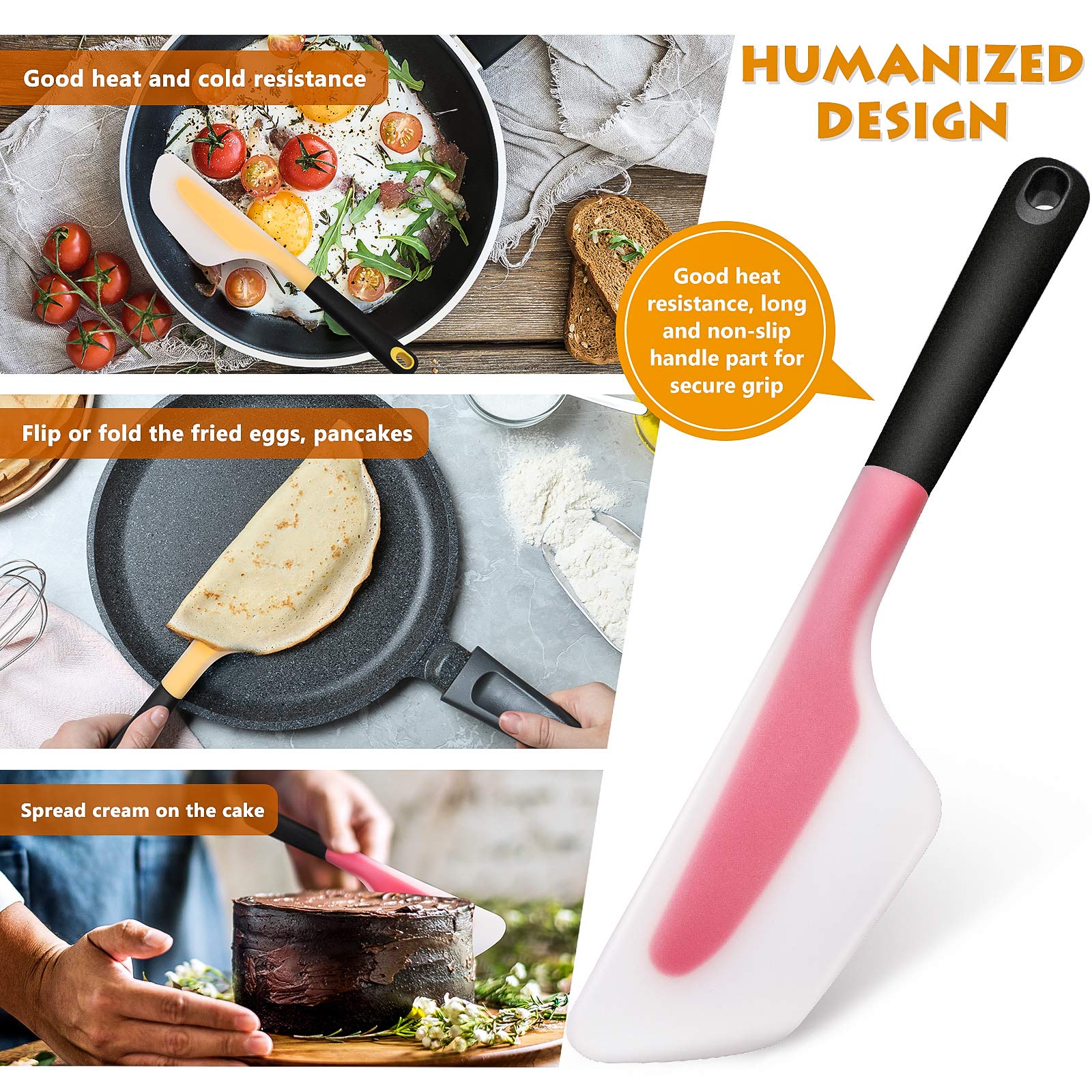 Non Stick Omelette Spatula Turner Pastry Scraper Heat Resistant Cake Cream Butter Scraper Baking Tool Flour Mixing