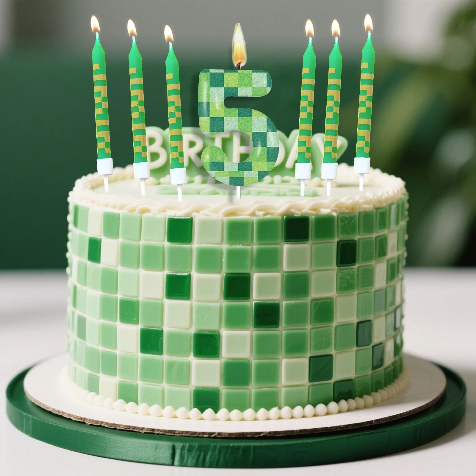 Pixelated Gamer Theme Birthday Candle Set