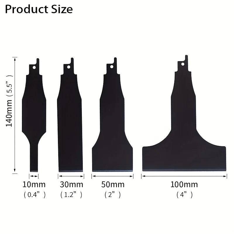 4 Piece Heavy Duty Reciprocating Saw Scraper Set
