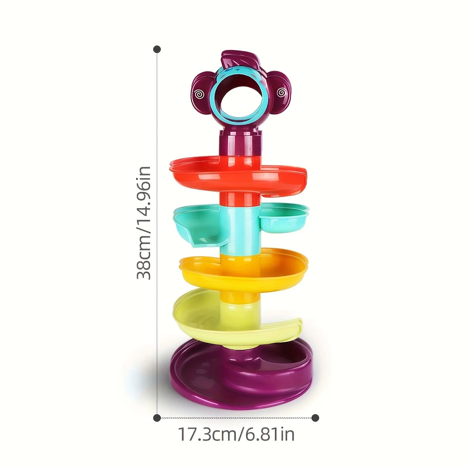 Educational Ball Track Tower Toy for Toddlers 10M+ - Rolling & Spinning Balls, Fine Motor Learning Play