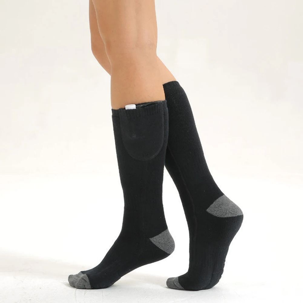 Electric Heated Socks 3 Level Temperature Winter Warm Long Anti-Slip Socks (No Battery)