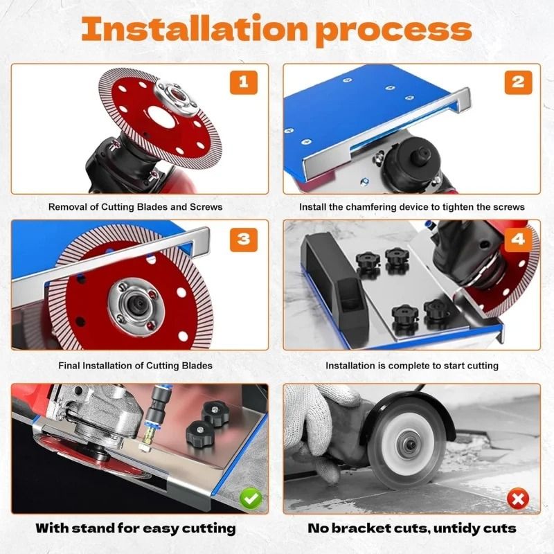 ProEdge Angle Grinder Stand for 45 Degree Tile Chamfer Cutting