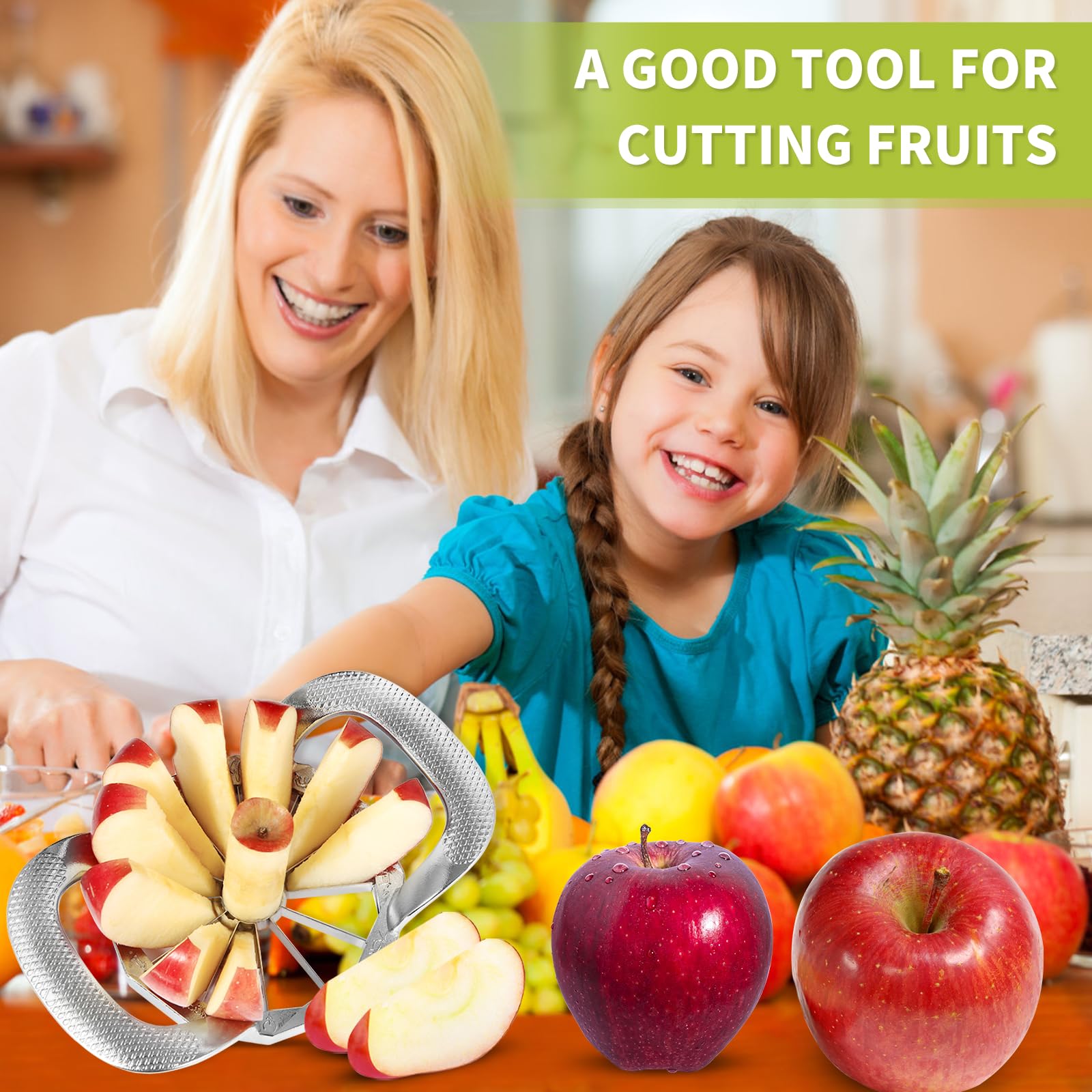 Sharp Apple Cutter and Divider, Heavy Duty Fruit Cutter Kitchen Tools